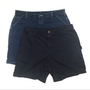 Lot of 2 Carhartt Work Shorts Denim and Navy 40